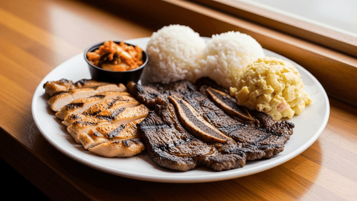 Hawaiian BBQ Mixed Plate at Home