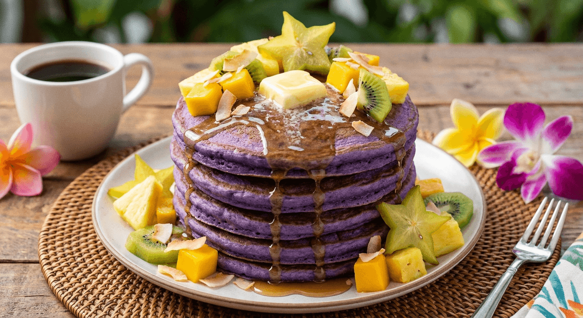 Poi Pancakes – Purple Taro Pancakes Hawaiian Style