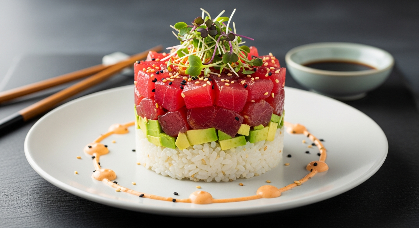 Ahi Tuna Poke Stacks – Turn Your Kitchen Into a Five-Star Hawaiian Restaurant