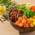 Gourmet Poke Bowl with Eel, Spicy Salmon, and Mango – Next-Level Island Flavors