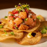 Lomi Salmon on Taro Chips – Modern Hawaiian Pupu