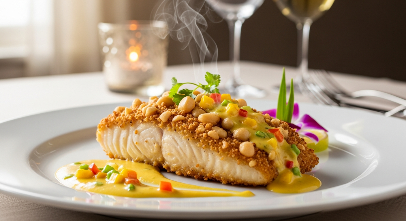 Macadamia Nut Crusted Mahi Mahi – Valentine’s Dinner for Two