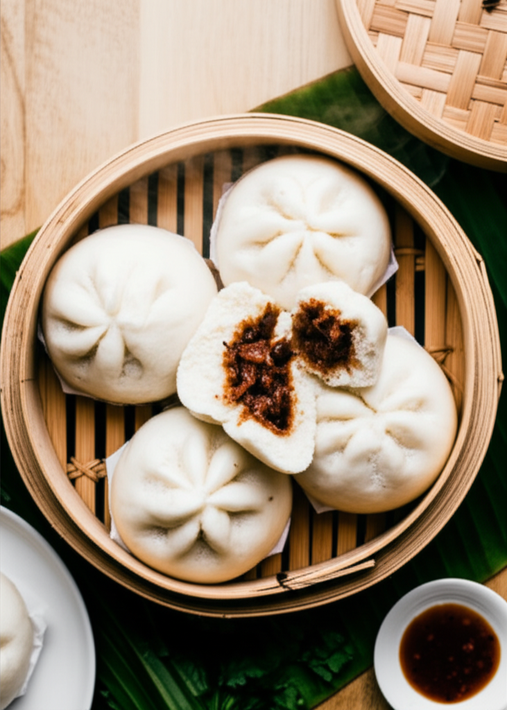Freshly steamed Hawaiian manapua (char siu bao) with soft, fluffy buns and savory filling — a classic steamer dish that showcases why every Hawaiian kitchen needs a good steamer setup