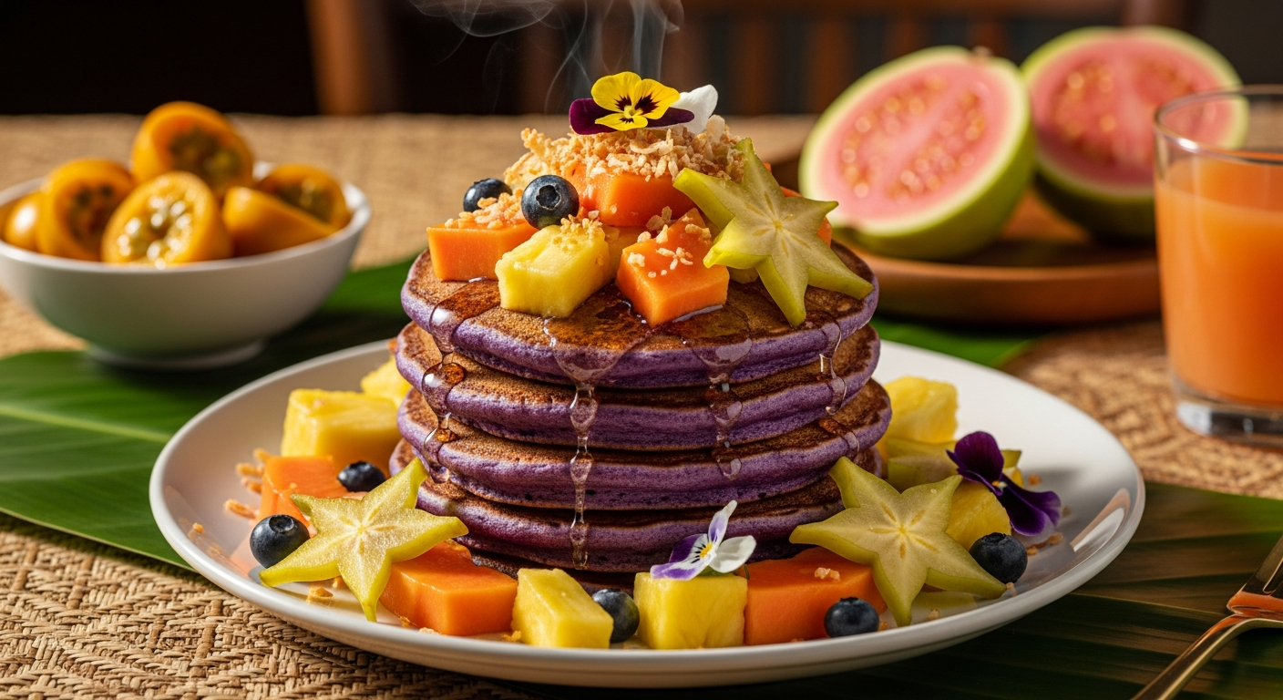 Poi Pancakes – Purple Taro Pancakes Hawaiian Style